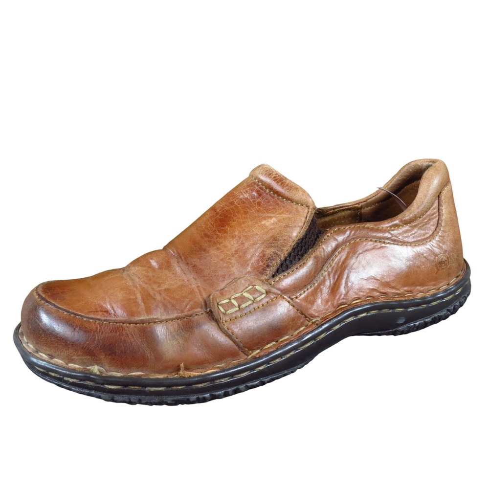Born Women Casual Slip On Loafers Size 9.5 Everyday Walking Tan Brown Leather